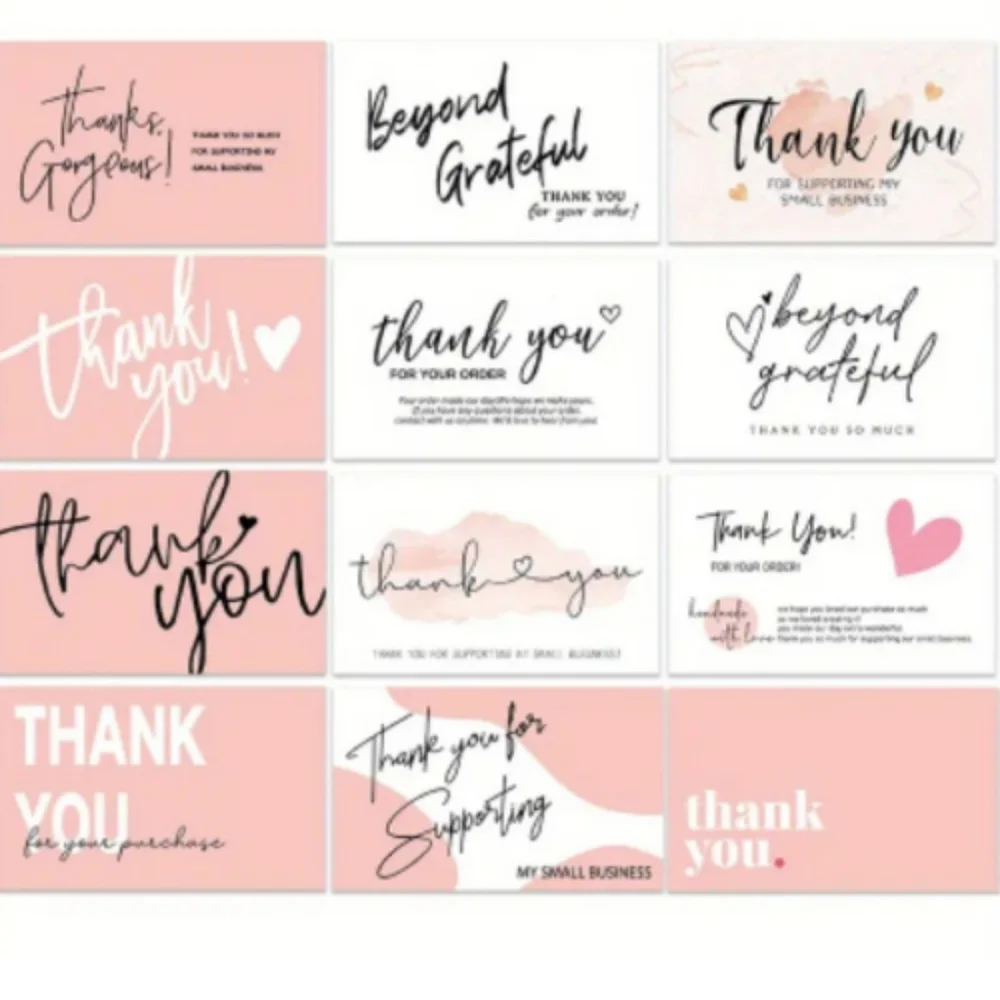 ♥️ 5x25 / 50 Thank Thank You Business Cards